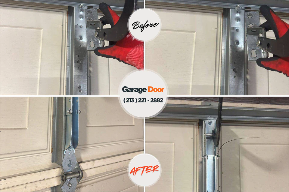 Before and after: garage door repair Rome City, IN